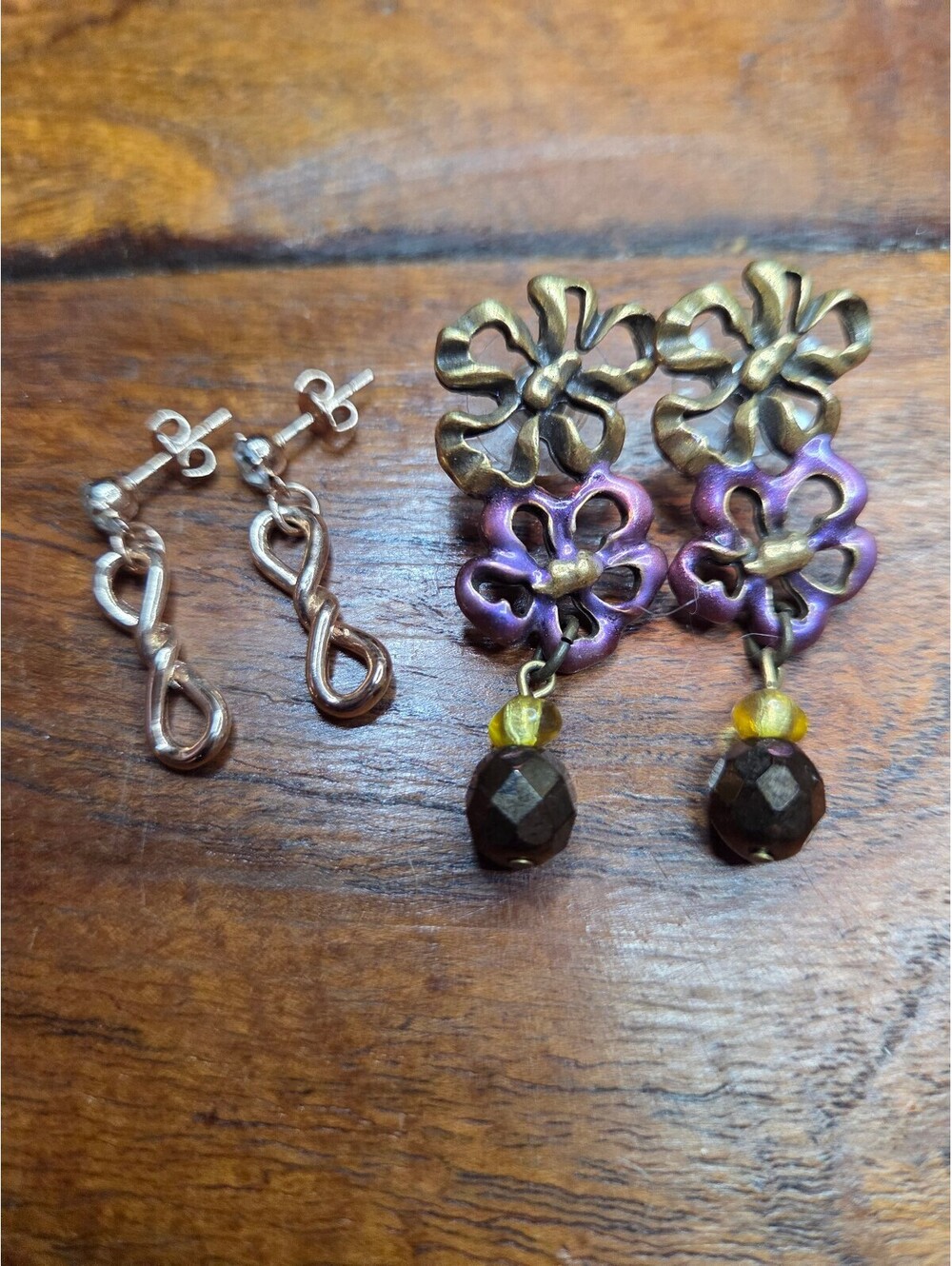 Set of Two Pairs of Vintage Style Dangle Earrings